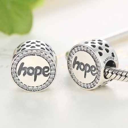 Charm argint 925 Hope-Speranta cu zirconii albe - Be Elegant PST0057 [2]