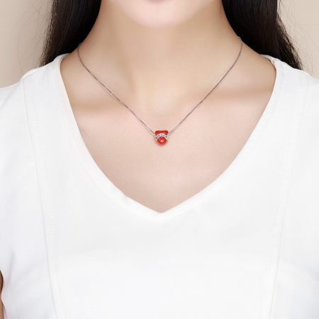 Charm argint 925 inimioara rosie Never Give Up - Be in Love PST0141 [3]