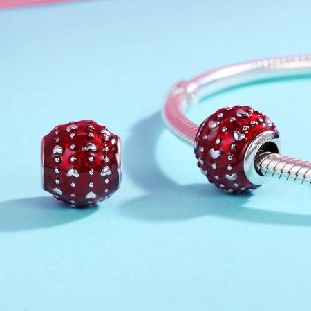 Charm argint 925rosu cu inimioare - Be in Love PST0111 [2]