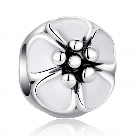 Charm fantezie cu floare alba PST0003 [0]