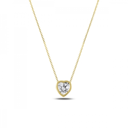 Colier argint 925 aurit inimioara cu zirconiu alb - Be in Love CTU0061 [0]