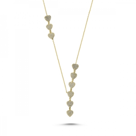 Colier argint 925 aurit inimioare cu zirconii albe - Be in Love CTU0070 [0]