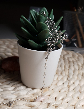 Colier argint 925 cu crengute si floricele - Be Nature CBU0005 [0]