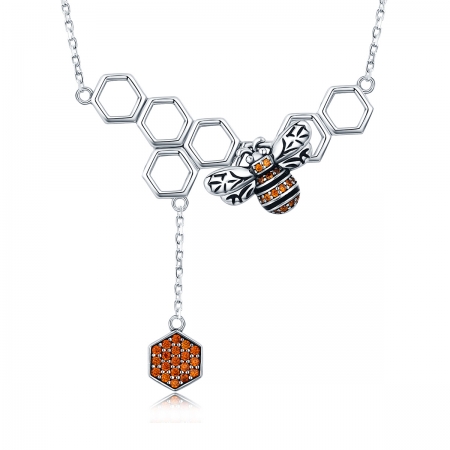 Colier argint 925 cu fagure si albinuta - Be Nature CST0014 [0]