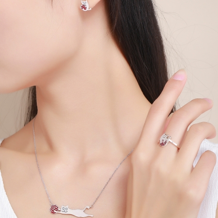 Colier argint 925 cu pisicuta jucausa si ghem - Be Nature CST0007 [8]