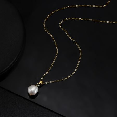 Colier argint 925 placat cu aur 14K cu perle naturale [2]