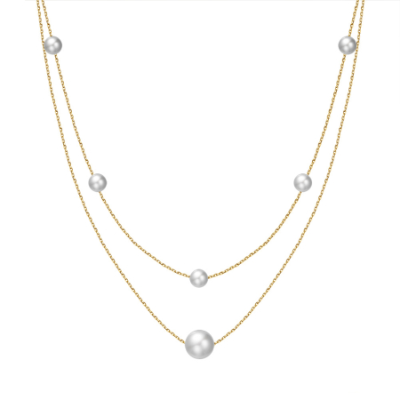 Colier argint 925 placat cu aur 14K cu perle naturale