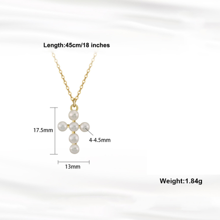 Colier argint 925 placat cu aur 14K cu perle naturale [4]