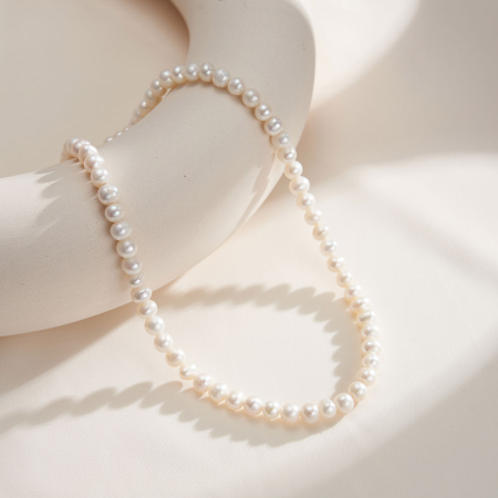 Colier argint 925 placat cu aur 14K cu perle naturale [2]