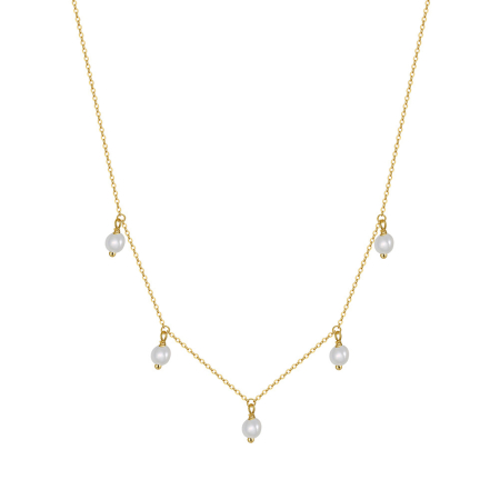 Colier argint 925 placat cu aur 14K cu perle naturale