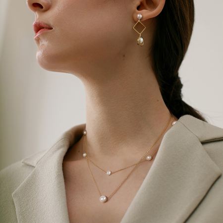 Colier argint 925 placat cu aur 14K cu perle naturale [1]