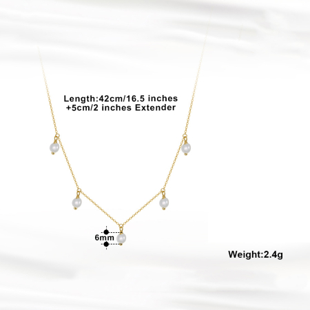Colier argint 925 placat cu rodiu cu perle naturale [3]