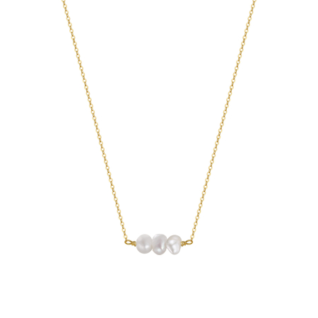 Colier argint 925 placat cu aur 14K cu perle naturale