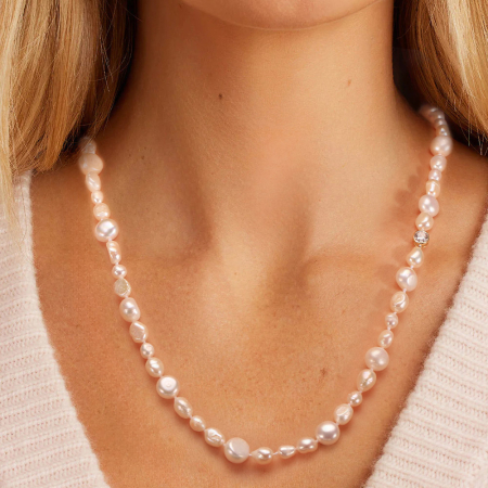 Colier argint 925 placat cu aur 14K cu perle naturale [1]