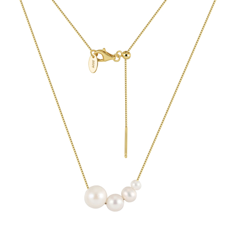 Colier argint 925 placat cu aur 14K cu perle naturale
