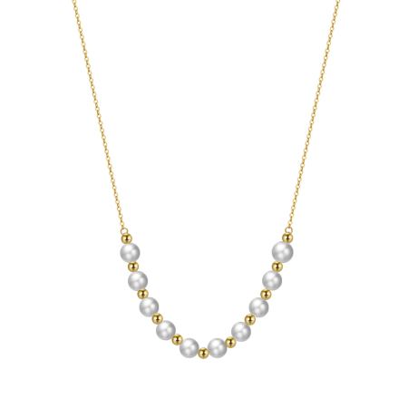 Colier argint 925 placat cu aur 14K cu perle naturale