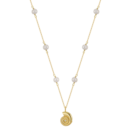 Colier argint 925 placat cu aur 14K cu perle naturale
