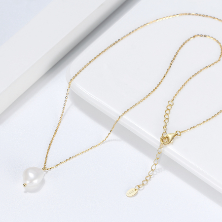 Colier argint 925 placat cu aur 14K cu perle naturale [2]