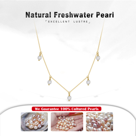 Colier argint 925 placat cu rodiu cu perle naturale [4]
