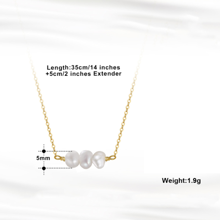 Colier argint 925 placat cu aur 14K cu perle naturale [3]