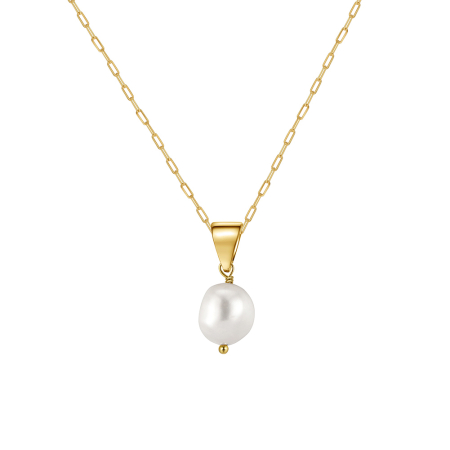 Colier argint 925 placat cu aur 14K cu perle naturale