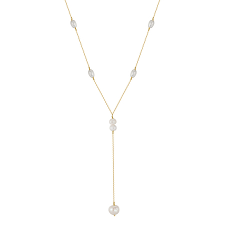 Colier argint 925 placat cu aur 14K cu perle naturale