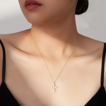 Colier argint 925 placat cu aur 14K cu perle naturale [1]