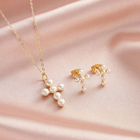 Colier argint 925 placat cu aur 14K cu perle naturale [5]