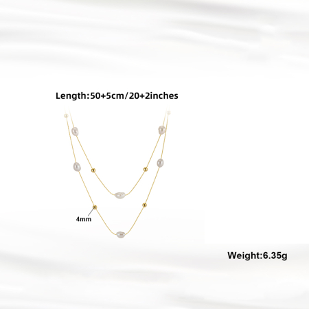 Colier argint 925 placat cu aur 14K cu perle naturale [4]