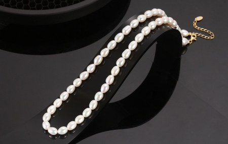 Colier argint 925 placat cu aur 14K cu perle naturale [4]