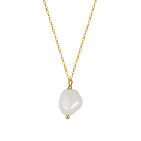 Colier argint 925 placat cu aur 14K cu perle naturale
