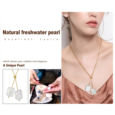 Colier argint 925 placat cu aur 14K cu perle naturale [8]
