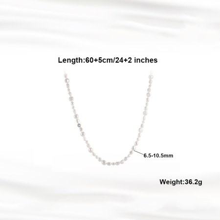 Colier argint 925 placat cu aur 14K cu perle naturale [5]