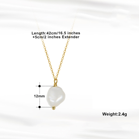 Colier argint 925 placat cu aur 14K cu perle naturale [4]