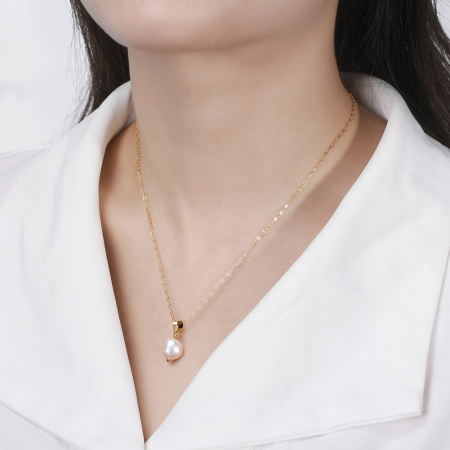Colier argint 925 placat cu rodiu cu perle naturale [2]