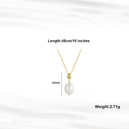 Colier argint 925 placat cu aur 14K cu perle naturale [4]