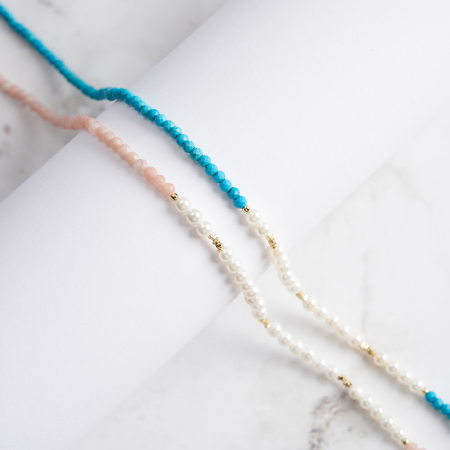 Colier argint 925 placat cu aur 14K cu perle si opal natural [9]