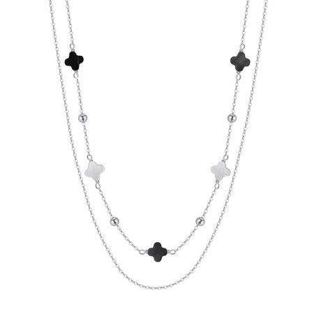 Colier argint 925 placat cu rodiu cu sidef