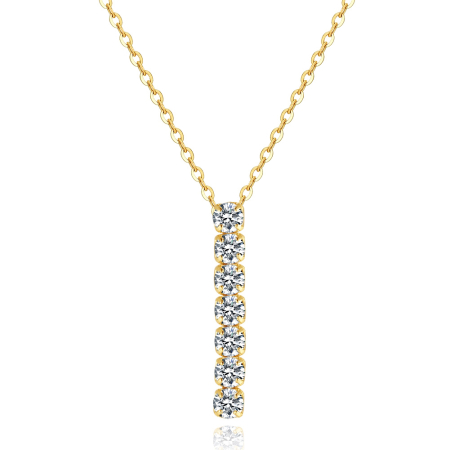 Colier argint 925 placat cu aur 14K cu zirconiu