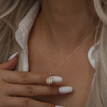 Colier argint 925 placat cu aur 14K cu zirconiu [4]