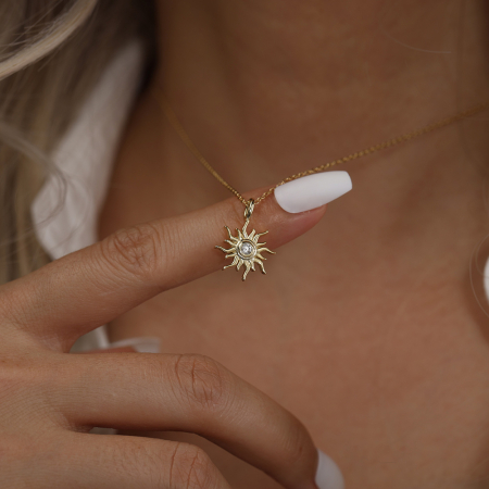 Colier argint 925 placat cu aur 14K cu zirconiu [1]