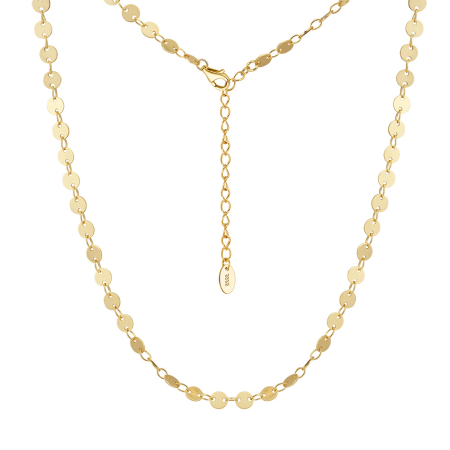 Colier argint 925 placat cu aur 14K, cu banuti