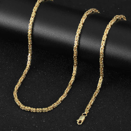 Colier argint 925 placat cu aur 18K, Bali, UNISEX, 55 cm, 2,5 mm [2]
