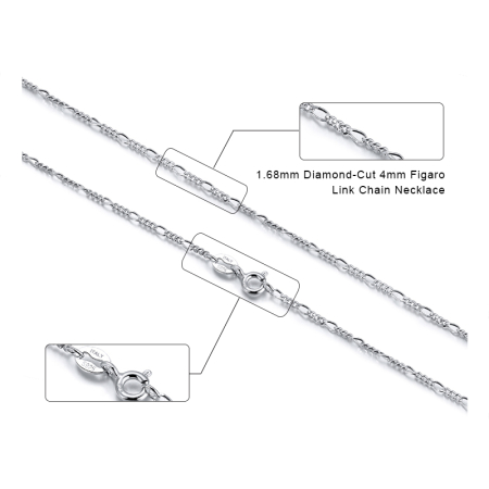 Colier argint 925 placat cu rodiu, FIGARO, UNISEX, 55 cm, 1,7 mm [8]