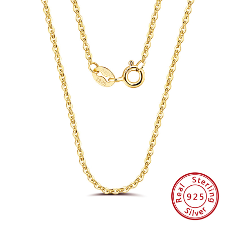 Colier argint 925 placat cu aur 18K, 45 cm