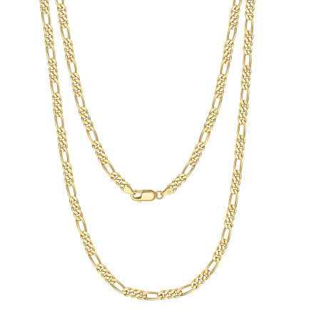 Colier argint 925 placat cu aur 18K, FIGARO, UNISEX,  55 cm, 3,3 mm