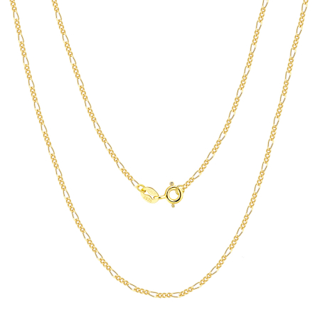 Colier argint 925 placat cu aur 18K, FIGARO, UNISEX, 55 cm, 1,7 mm