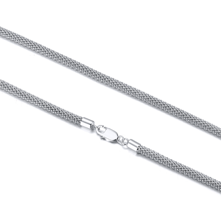 Colier argint 925 placat cu rodiu, Popcorn, 60 cm, 3 mm