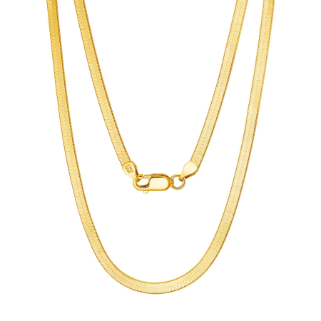 Colier plat argint 925 placat cu aur 18K, 55 cm, 3 mm, UNISEX