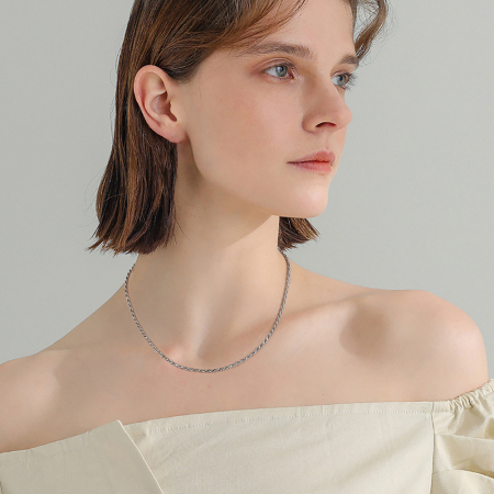 Colier argint 925 placat cu rodiu, impletit, UNISEX, 50 cm, 2,3 mm [1]